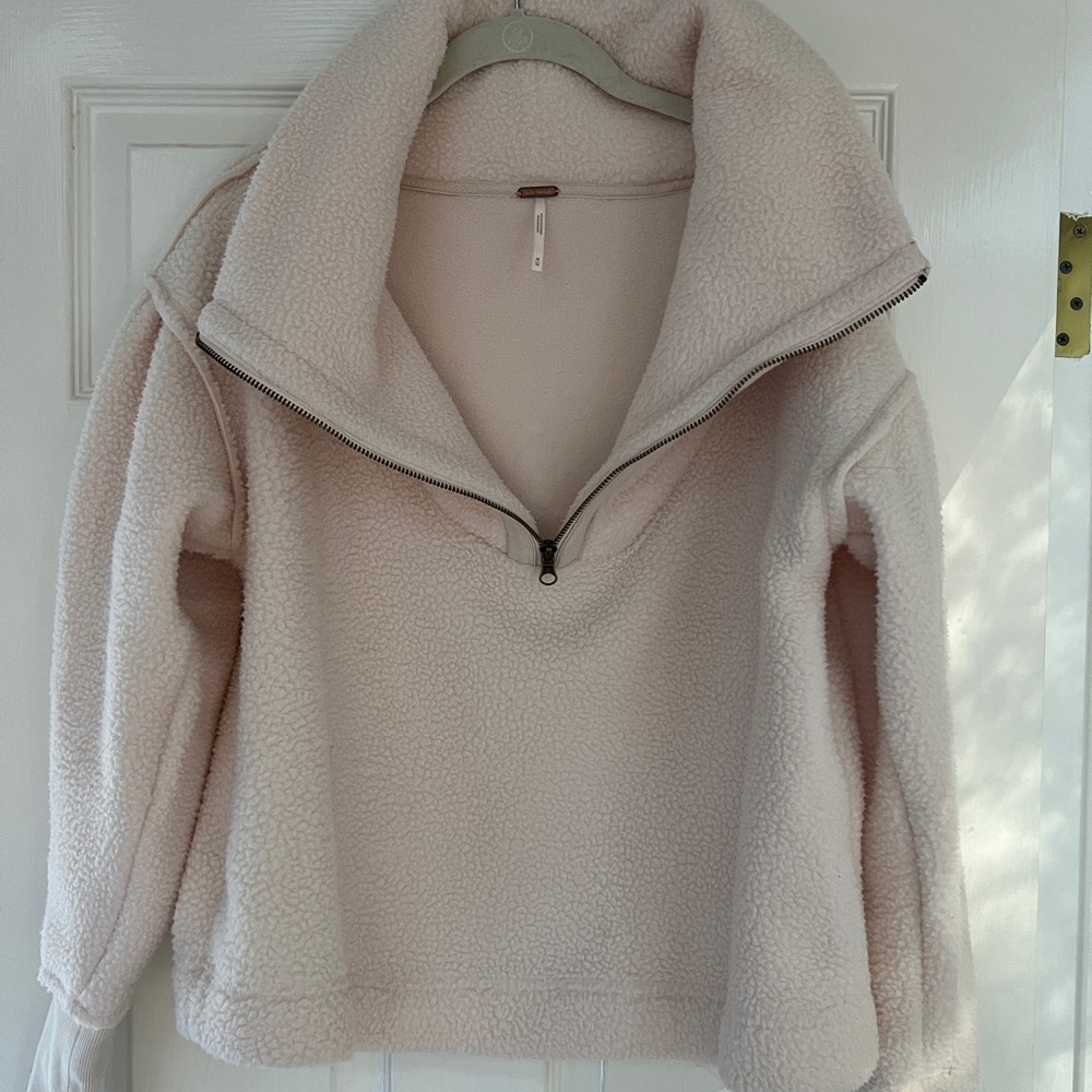 Free People - Sherpa, half zip, pullover jacket